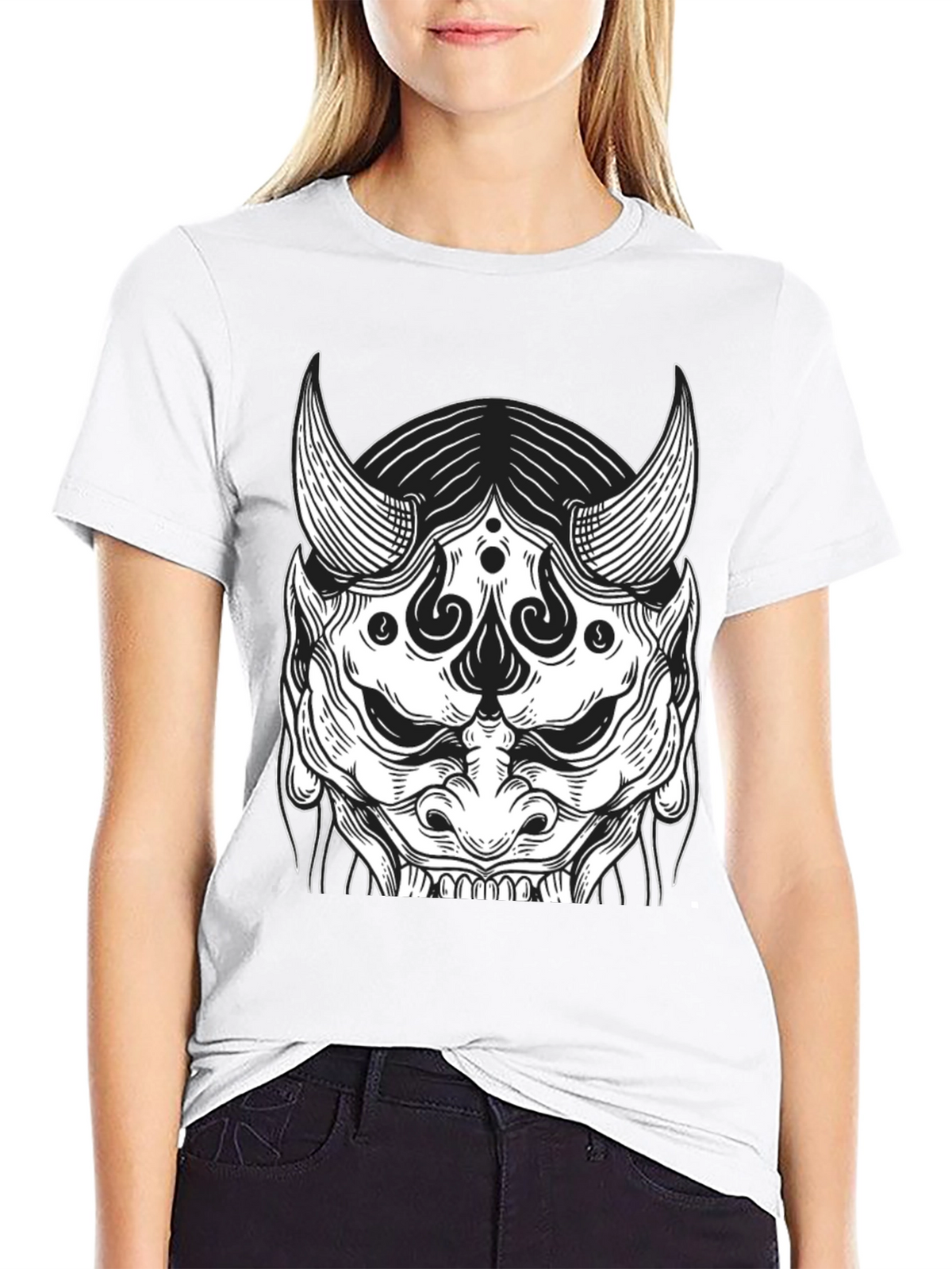 Black Oni Mask Graphic Tee