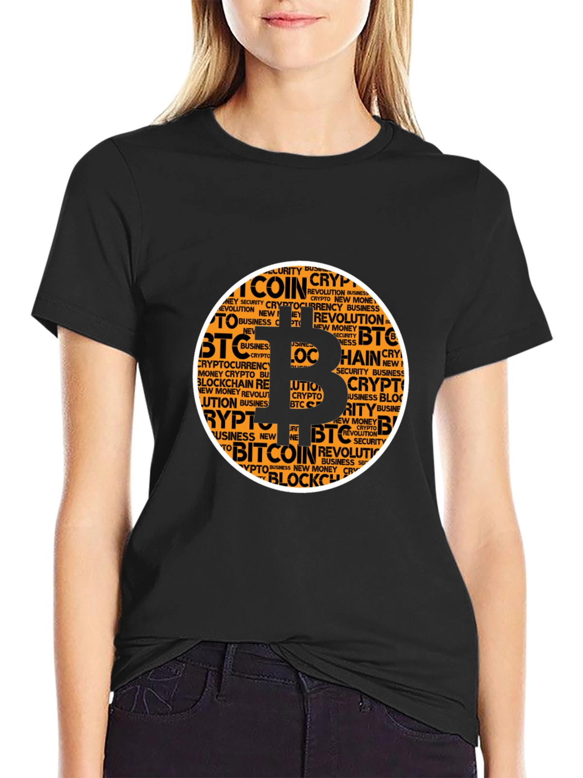 Bitcoin Crypto Word Art T-Shirt