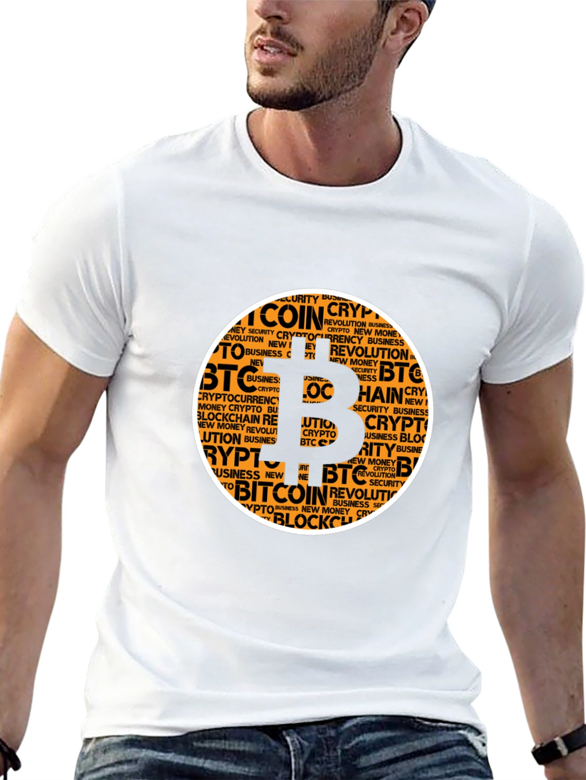 Bitcoin Crypto Word Art T-Shirt