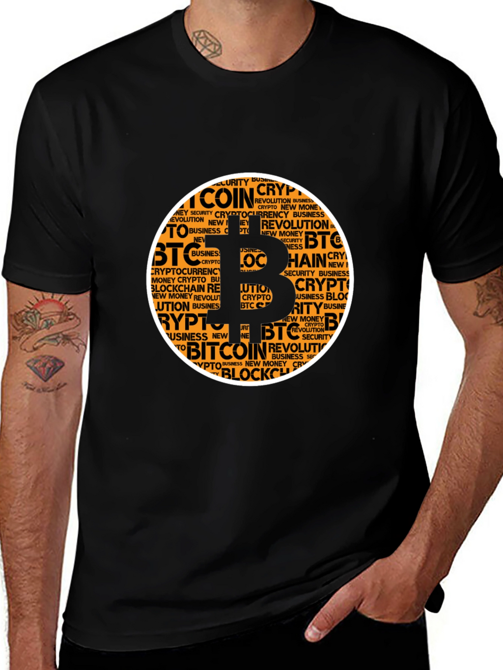 Bitcoin Crypto Word Art T-Shirt