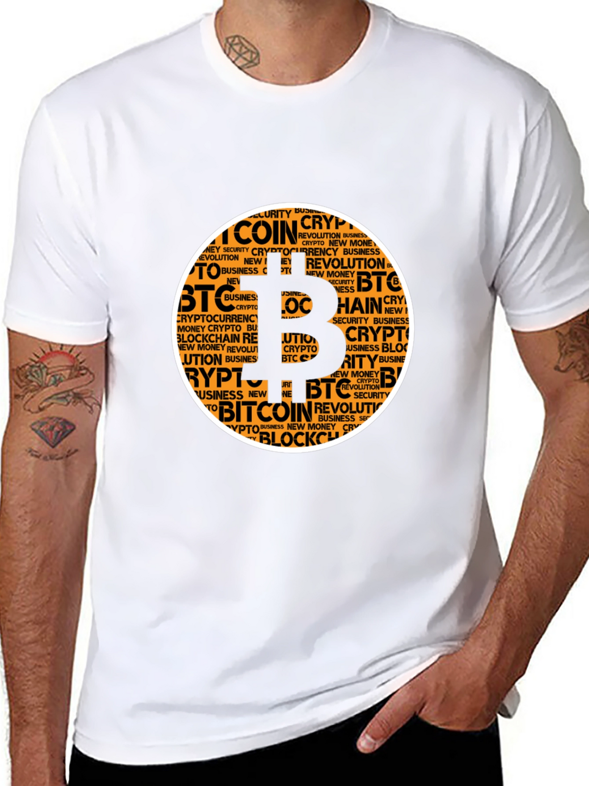 Bitcoin Crypto Word Art T-Shirt