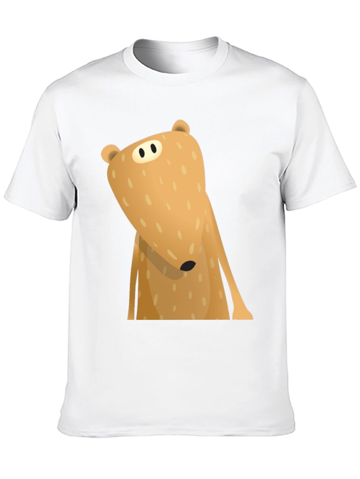 Funny Cartoon Bear Graphic T-Shirt - Black
