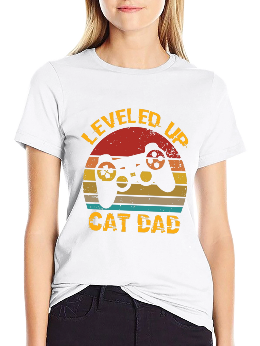 Leveled Up Cat Dad T-Shirt