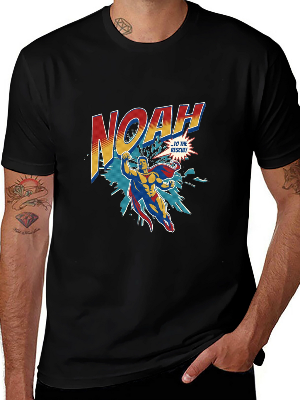 Noah Superhero T-Shirt - Personalized Comic Style Tee