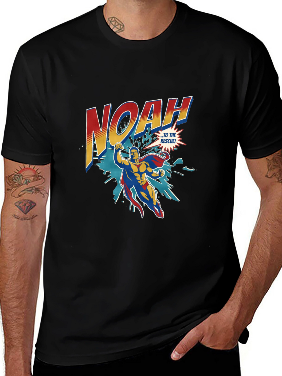 Noah Superhero T-Shirt - Personalized Comic Style Tee