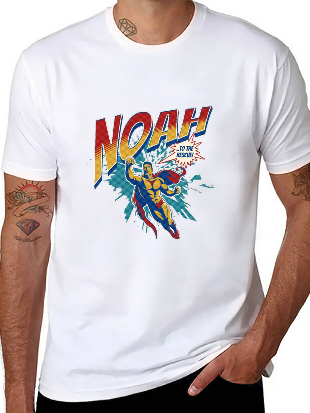 Noah Superhero T-Shirt - Personalized Comic Style Tee