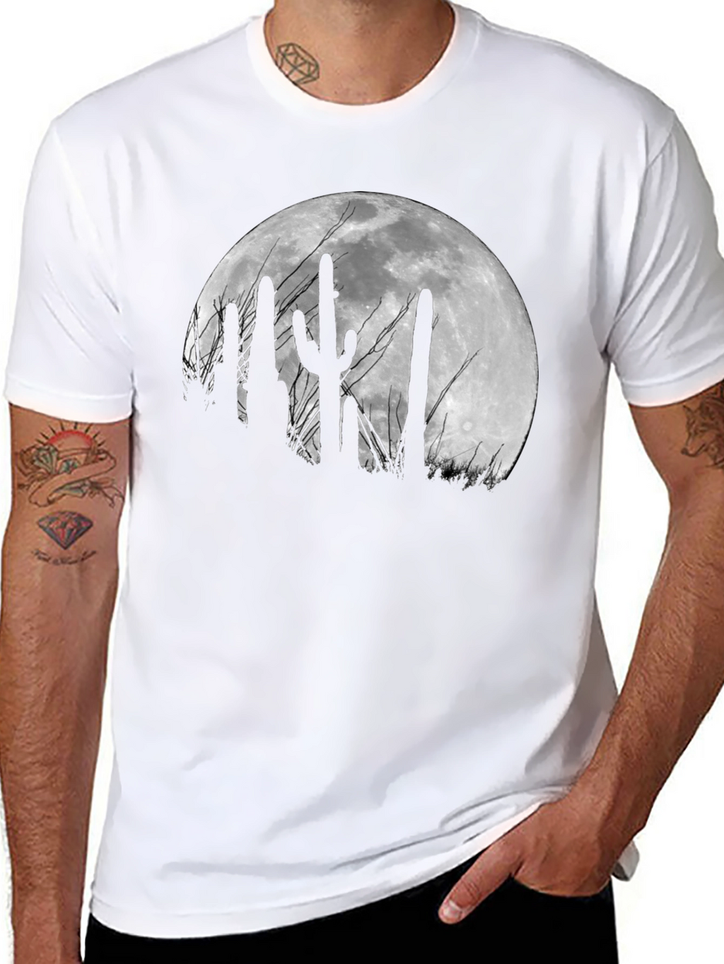 Cactus Moon Black T-Shirt