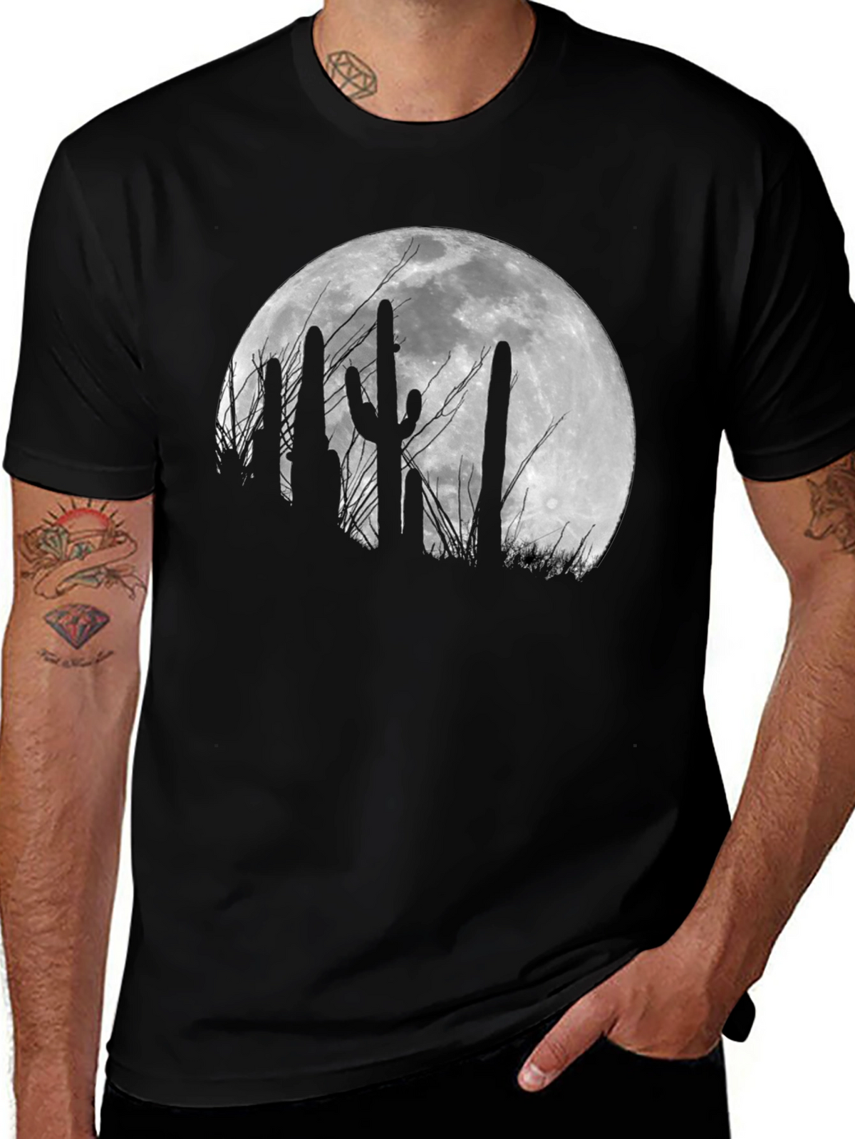 Cactus Moon Black T-Shirt