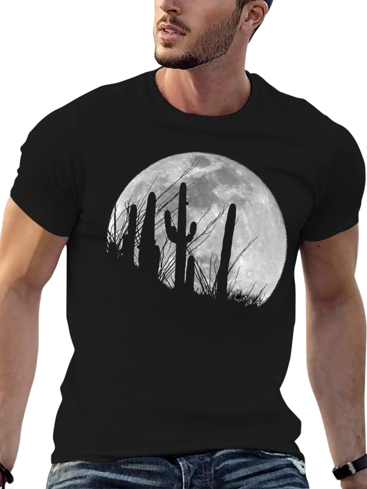 Cactus Moon Black T-Shirt