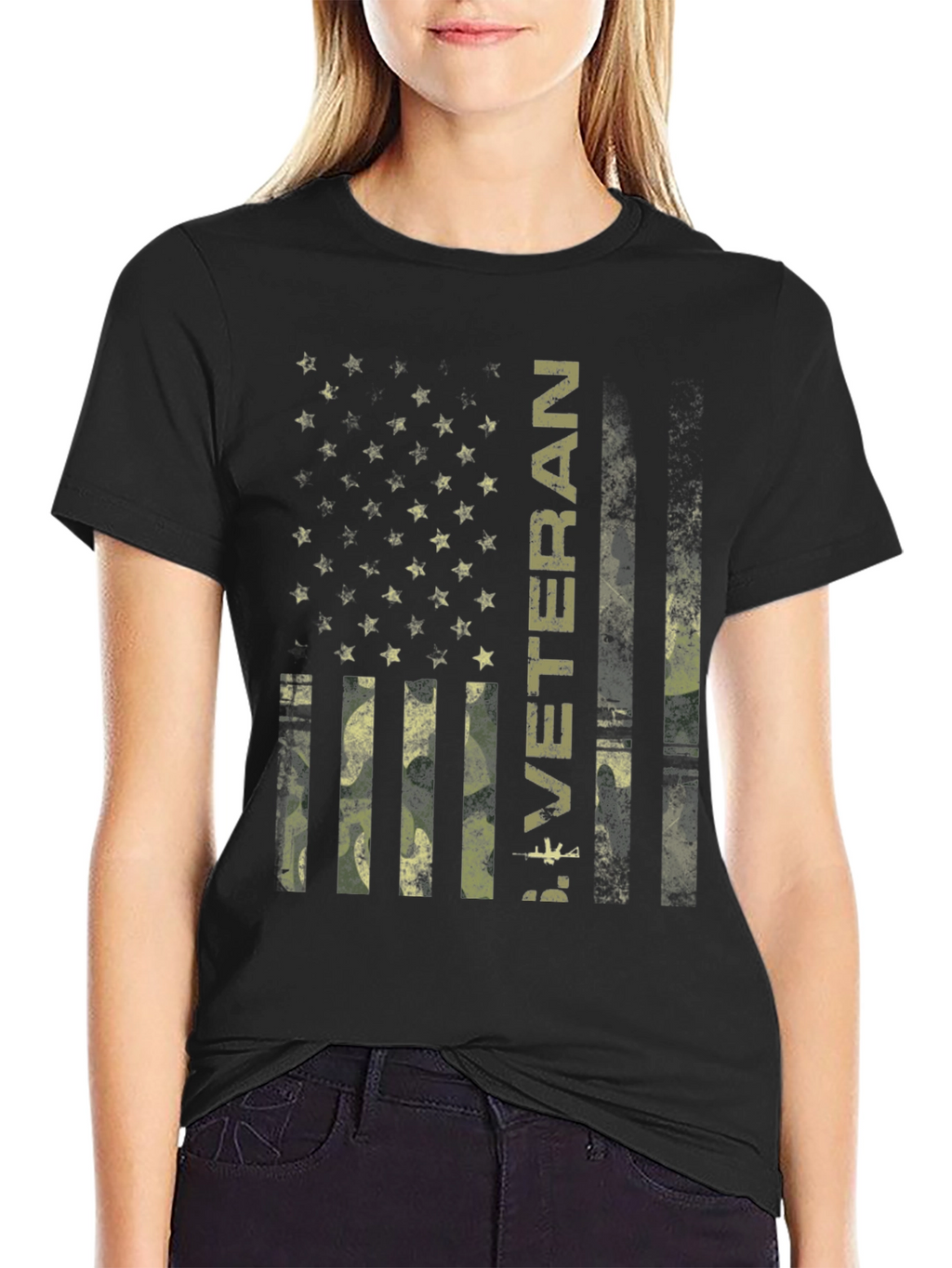 Veteran Camo Flag Graphic T-Shirt