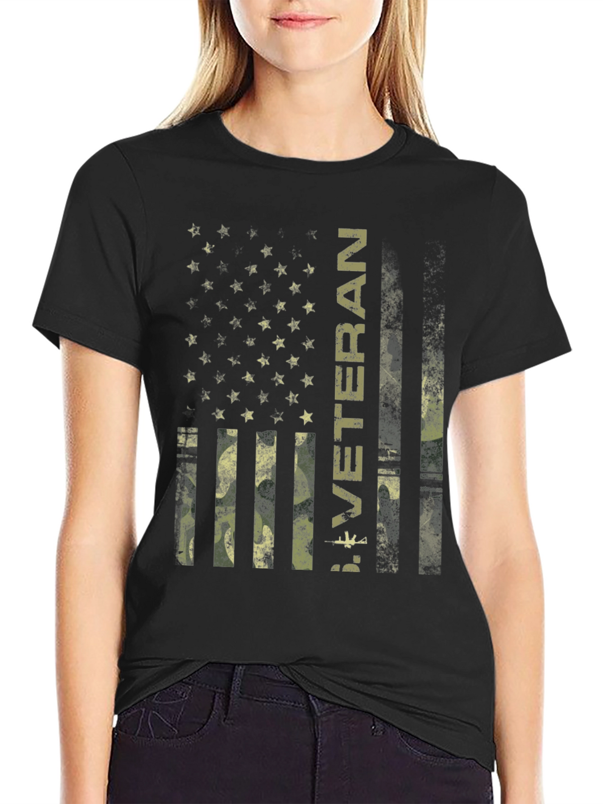 Veteran Camo Flag Graphic T-Shirt