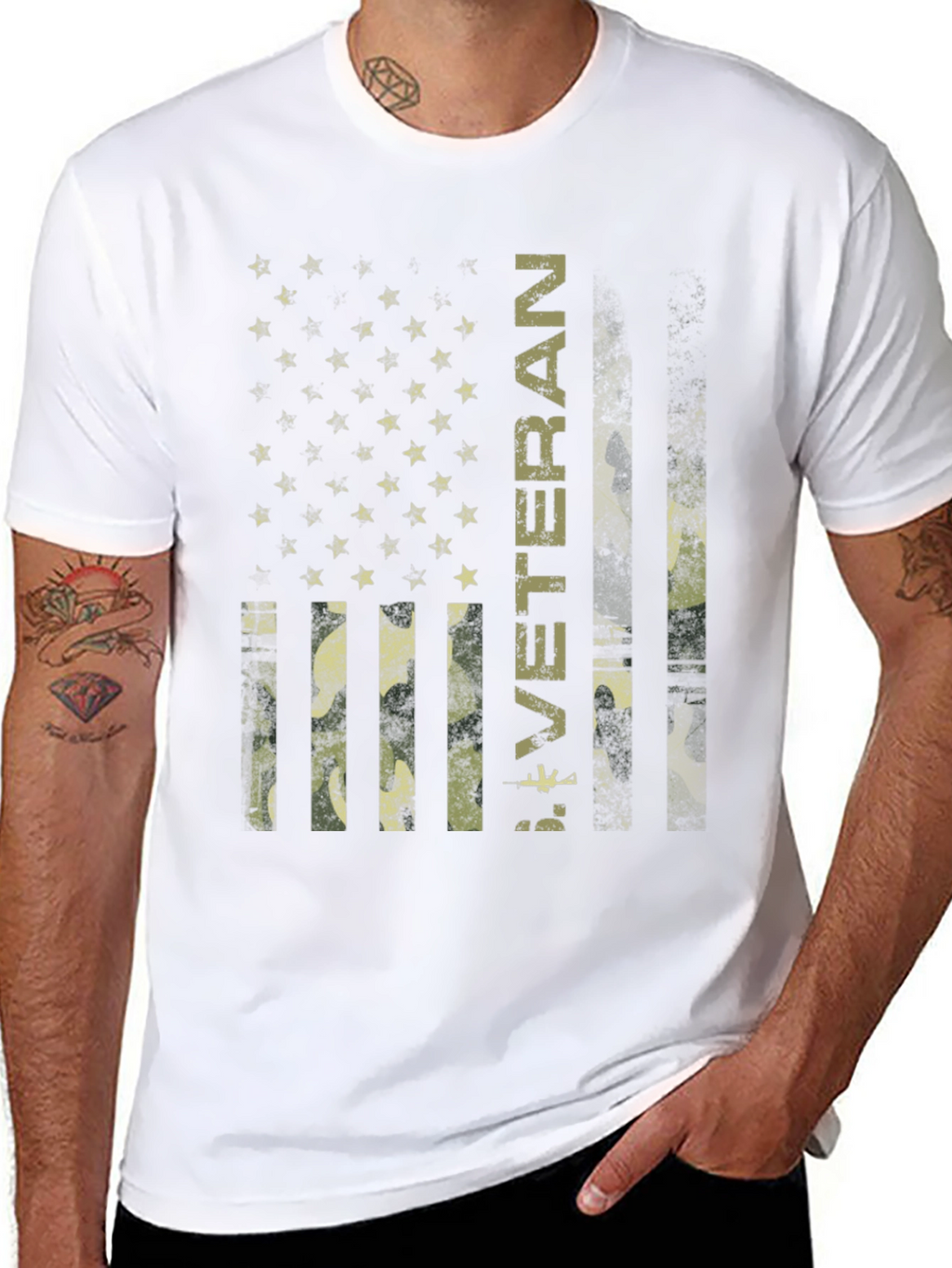 Veteran Camo Flag Graphic T-Shirt