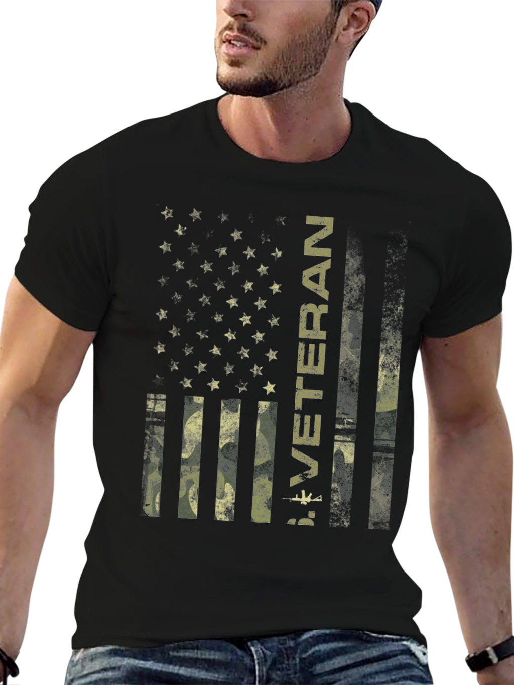Veteran Camo Flag Graphic T-Shirt