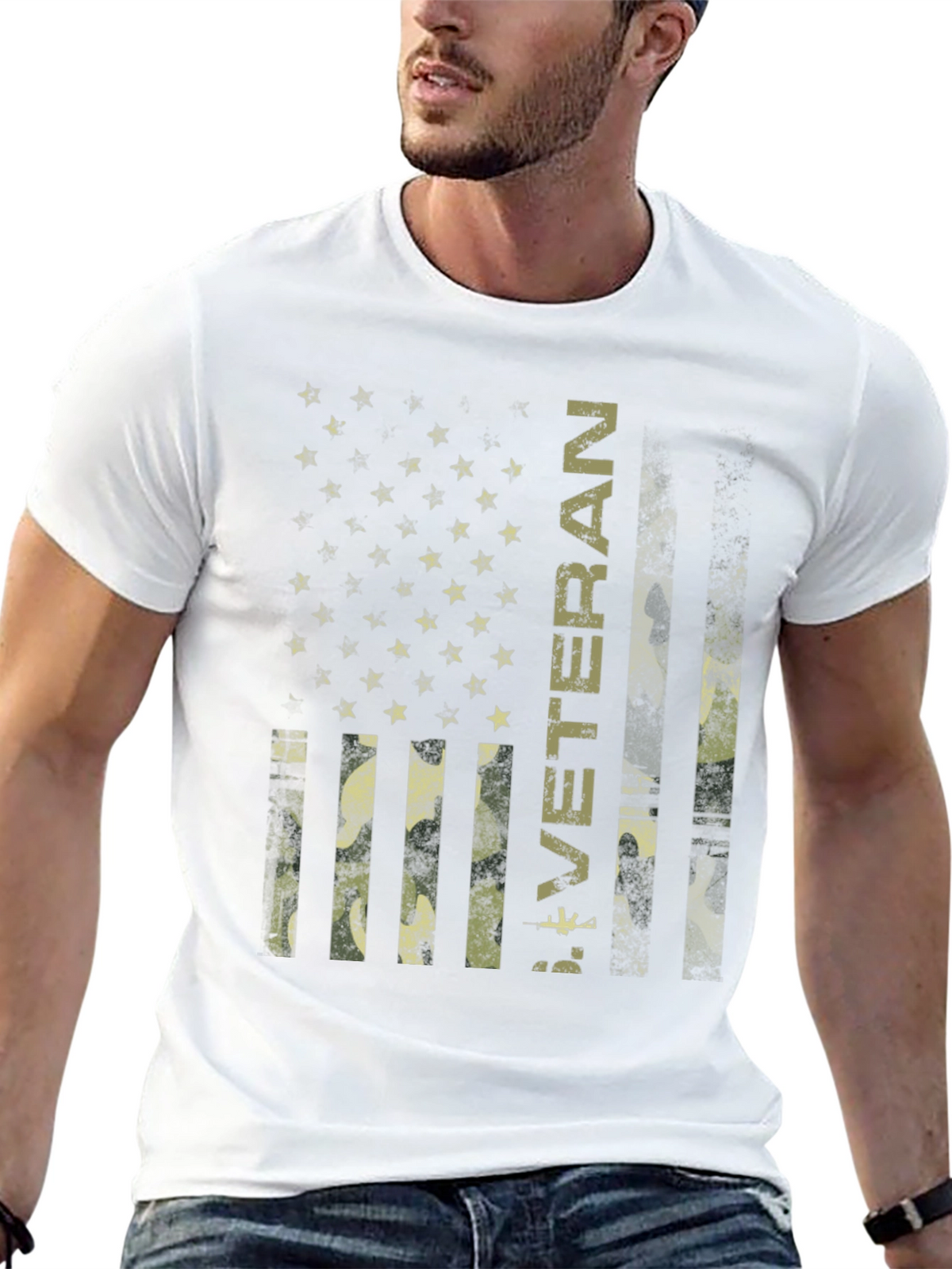 Veteran Camo Flag Graphic T-Shirt