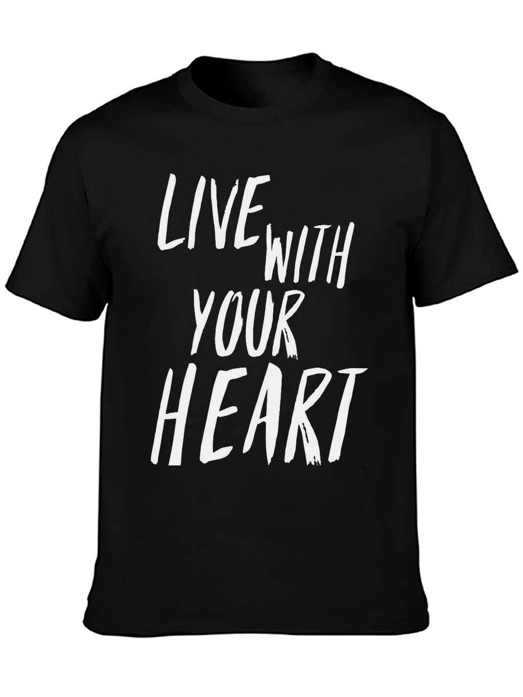 Live With Your Heart Graphic Tee - Black