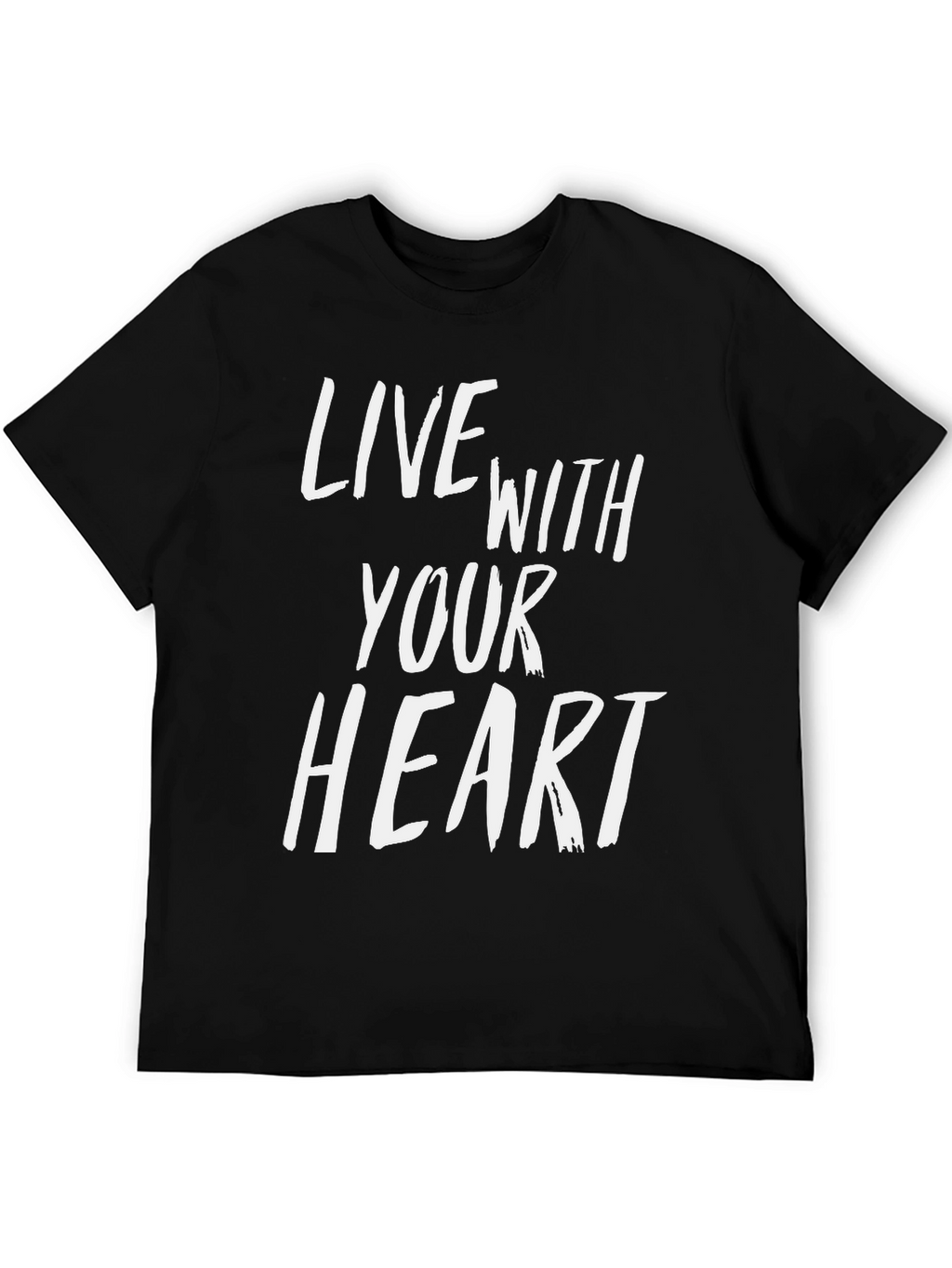 Live With Your Heart Graphic Tee - Black