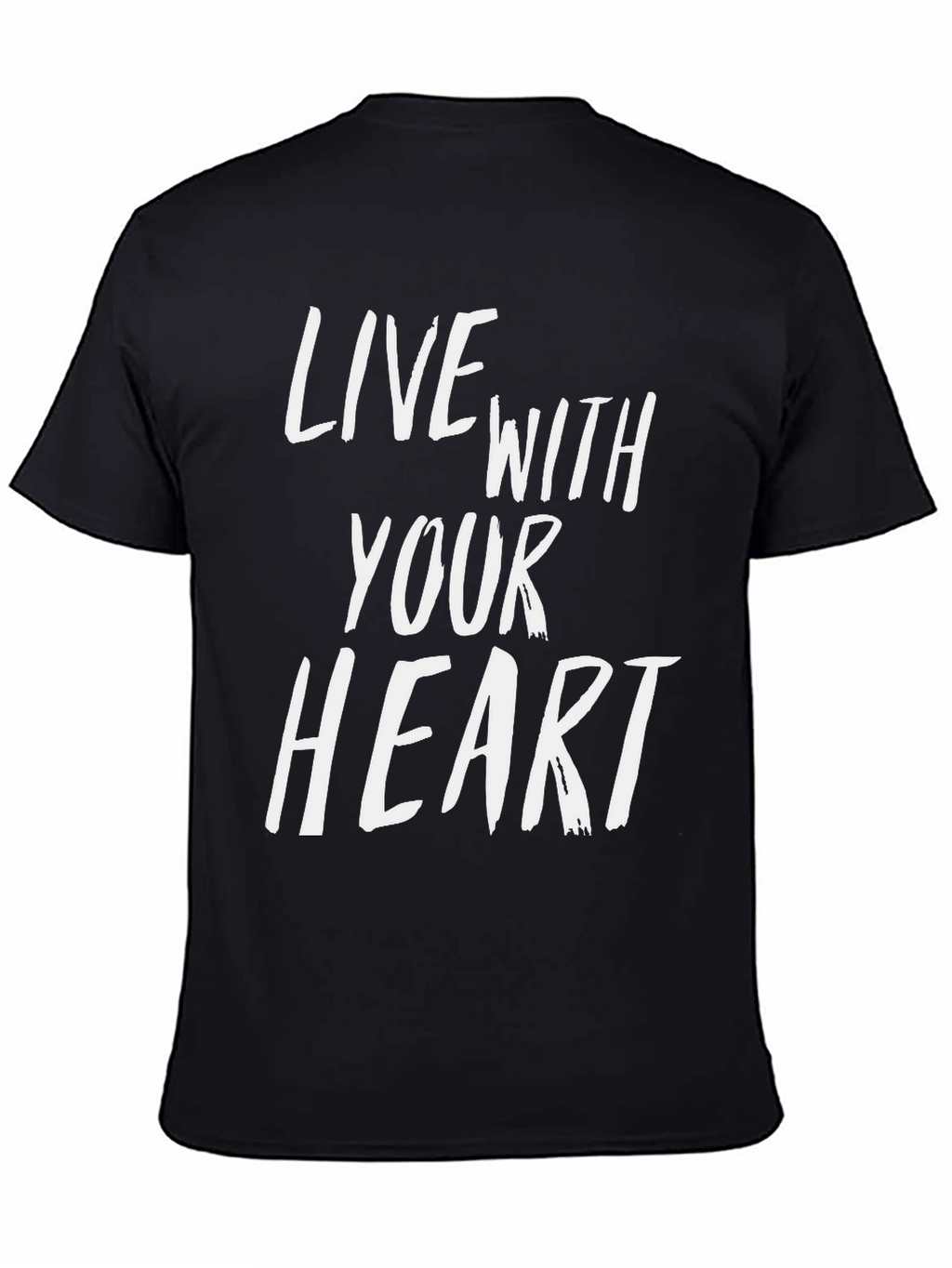 Live With Your Heart Graphic Tee - Black