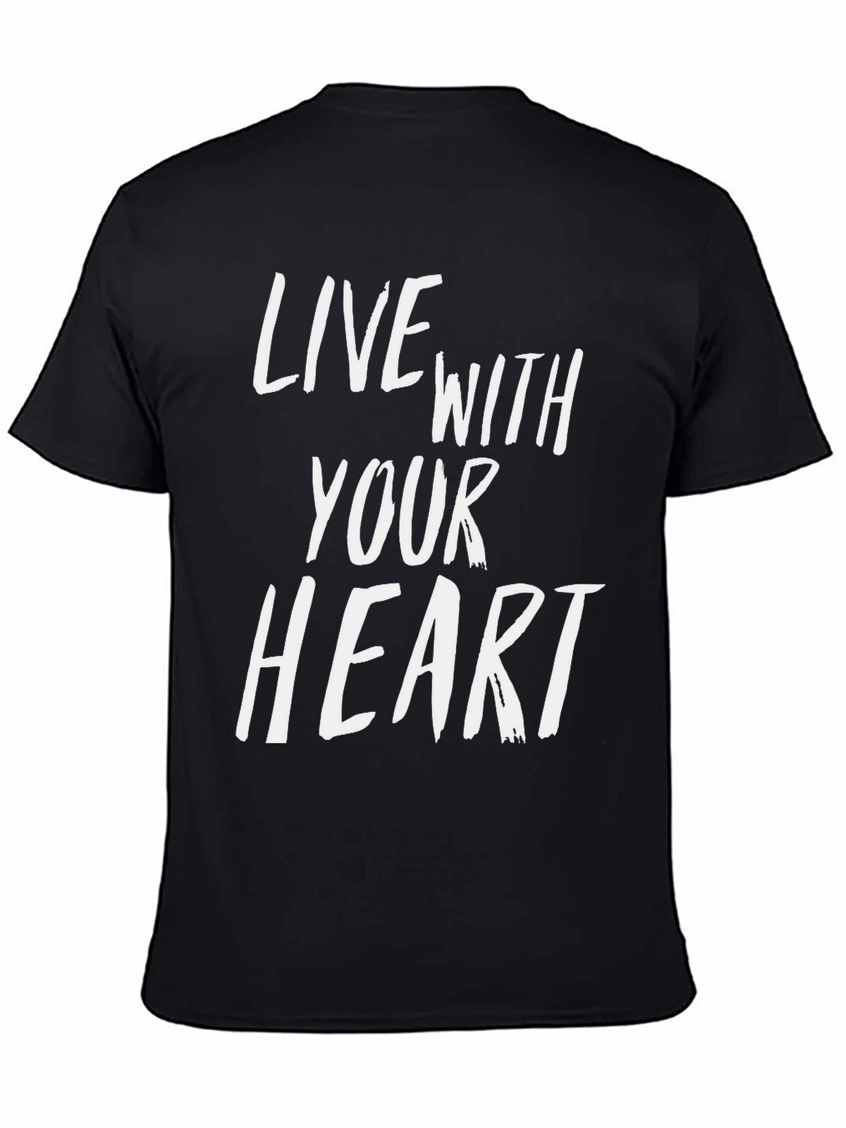 Live With Your Heart Graphic Tee - Black