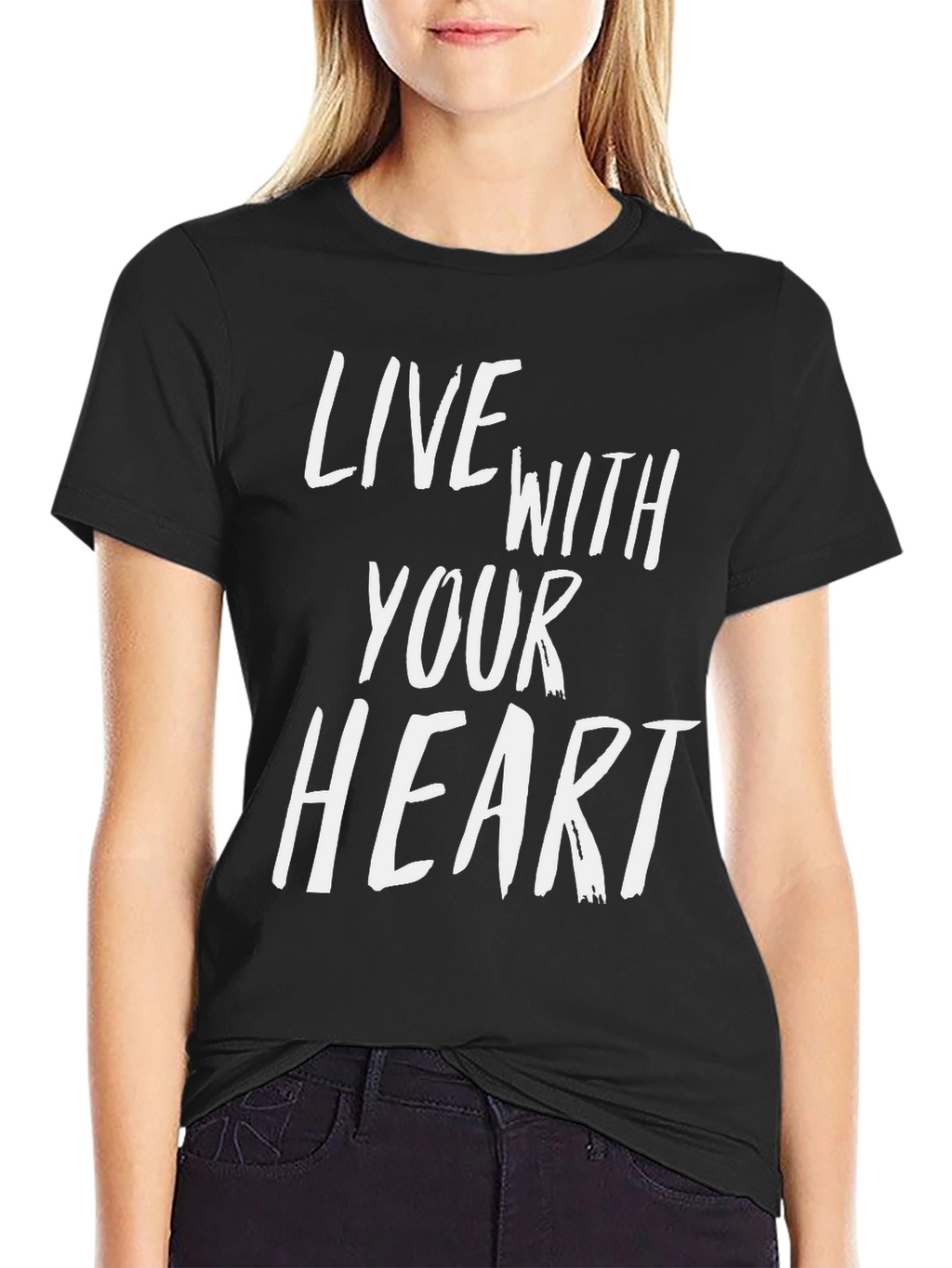 Live With Your Heart Graphic Tee - Black