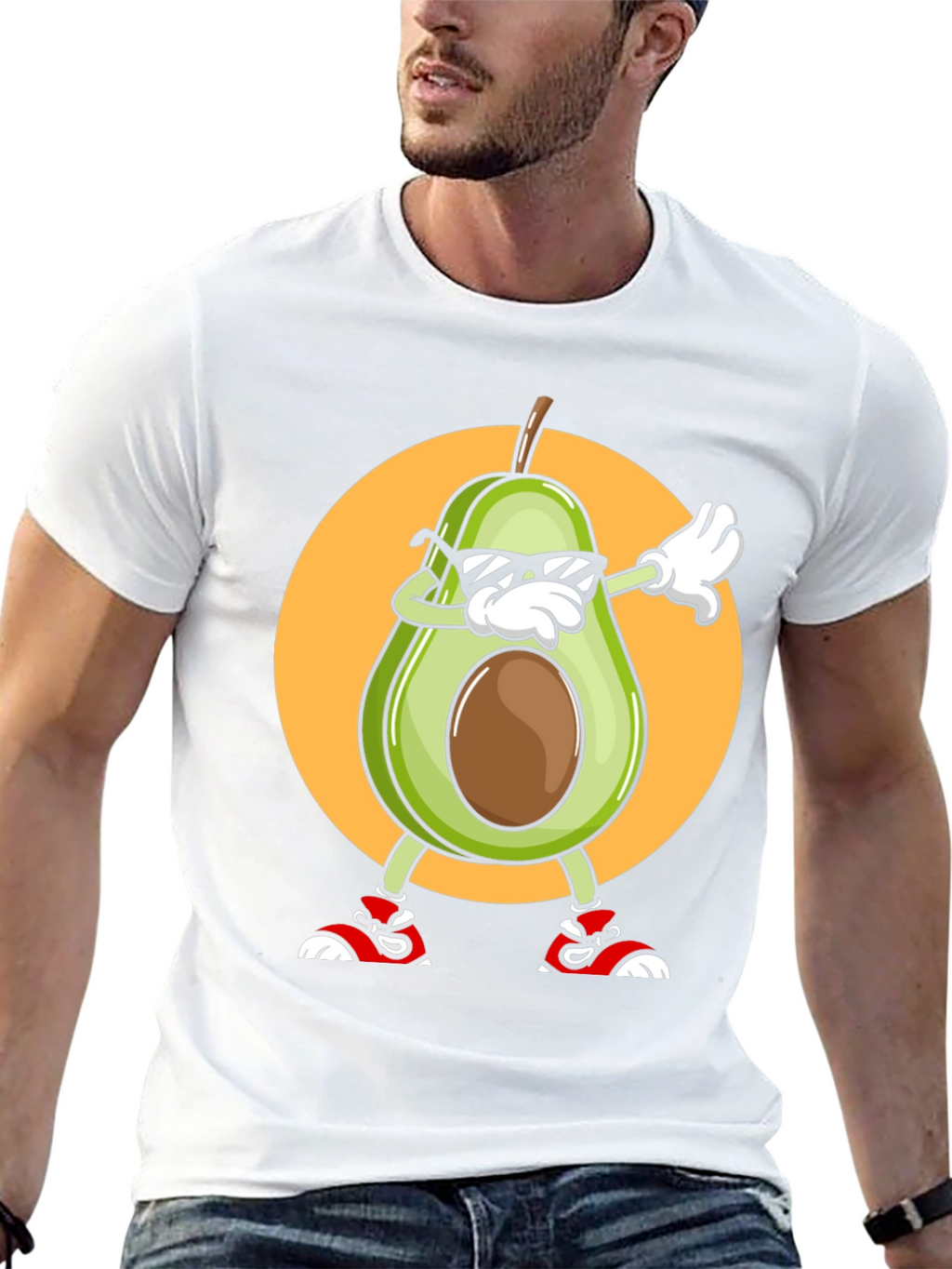 Avocado Dabbing Graphic Tee - Cool Cartoon T-Shirt