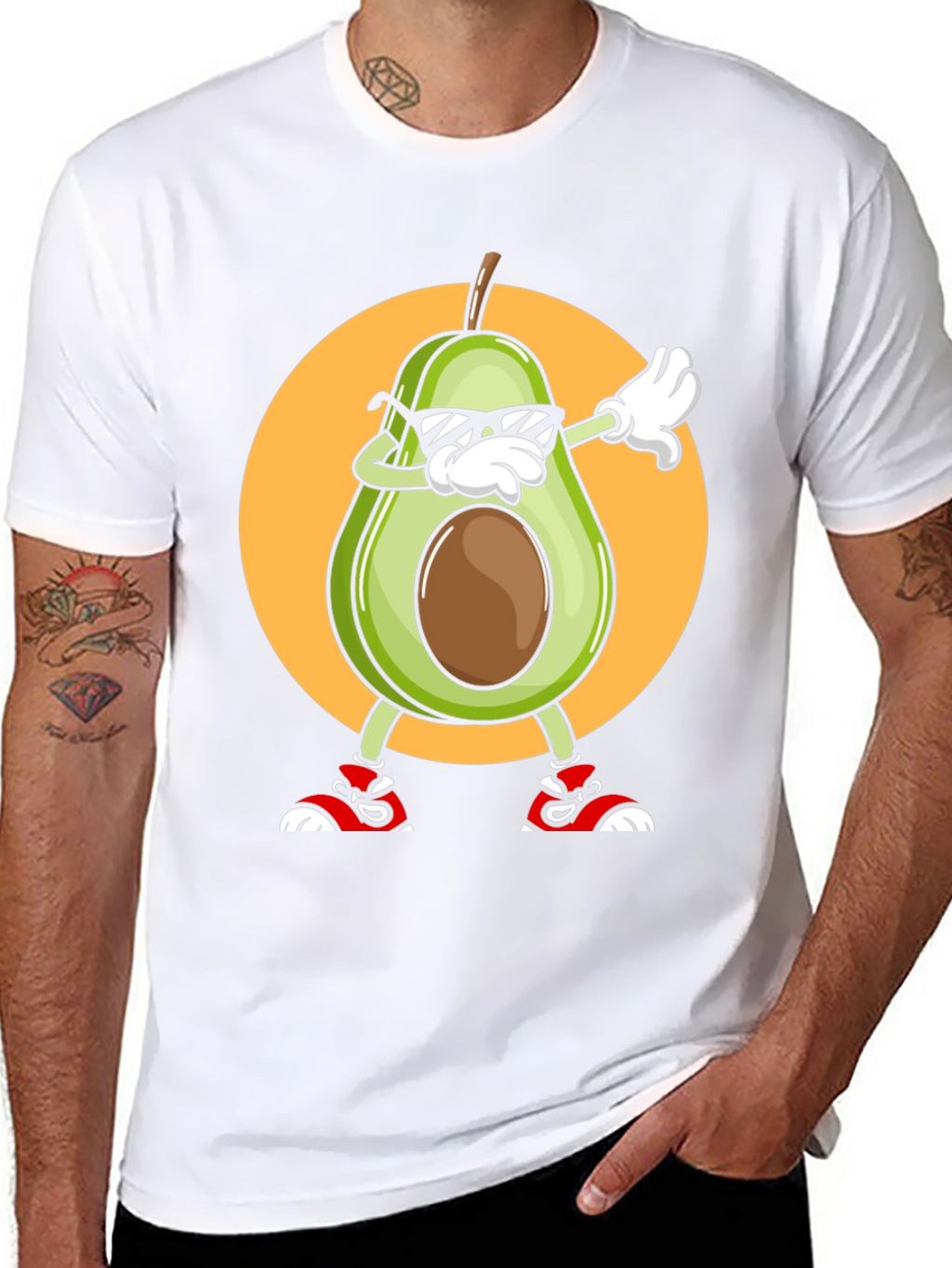 Avocado Dabbing Graphic Tee - Cool Cartoon T-Shirt