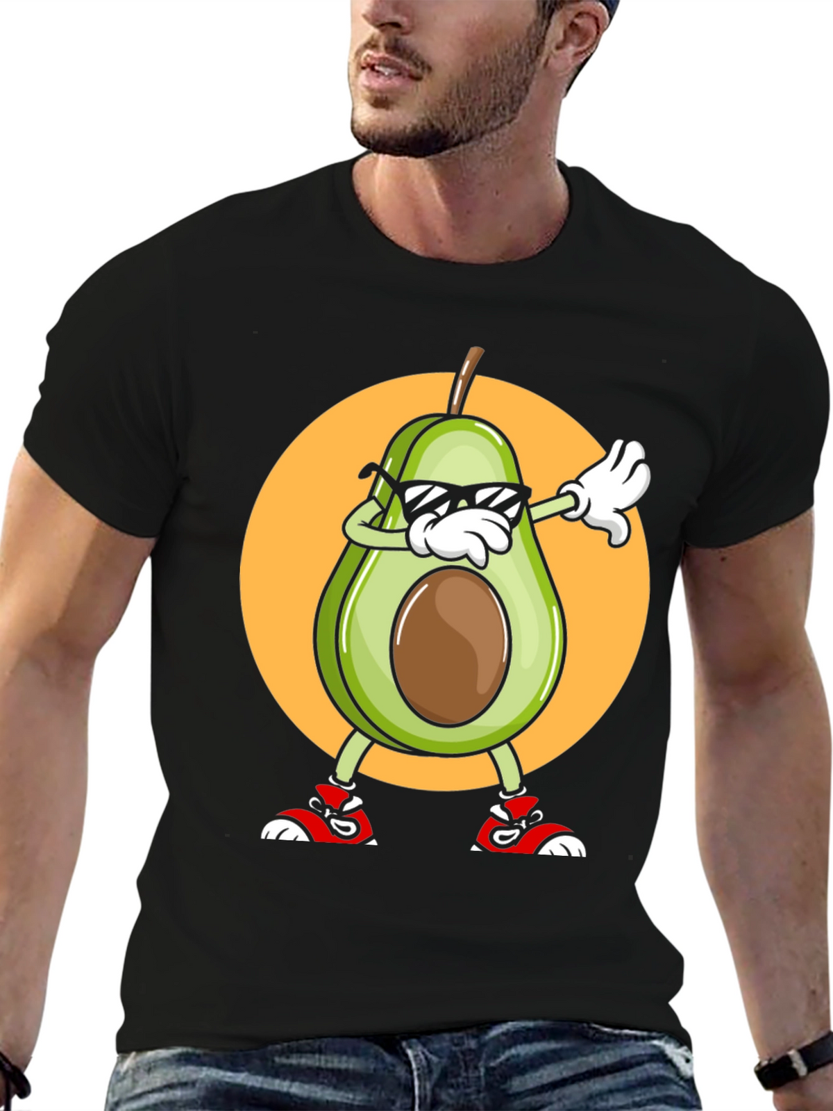 Avocado Dabbing Graphic Tee - Cool Cartoon T-Shirt