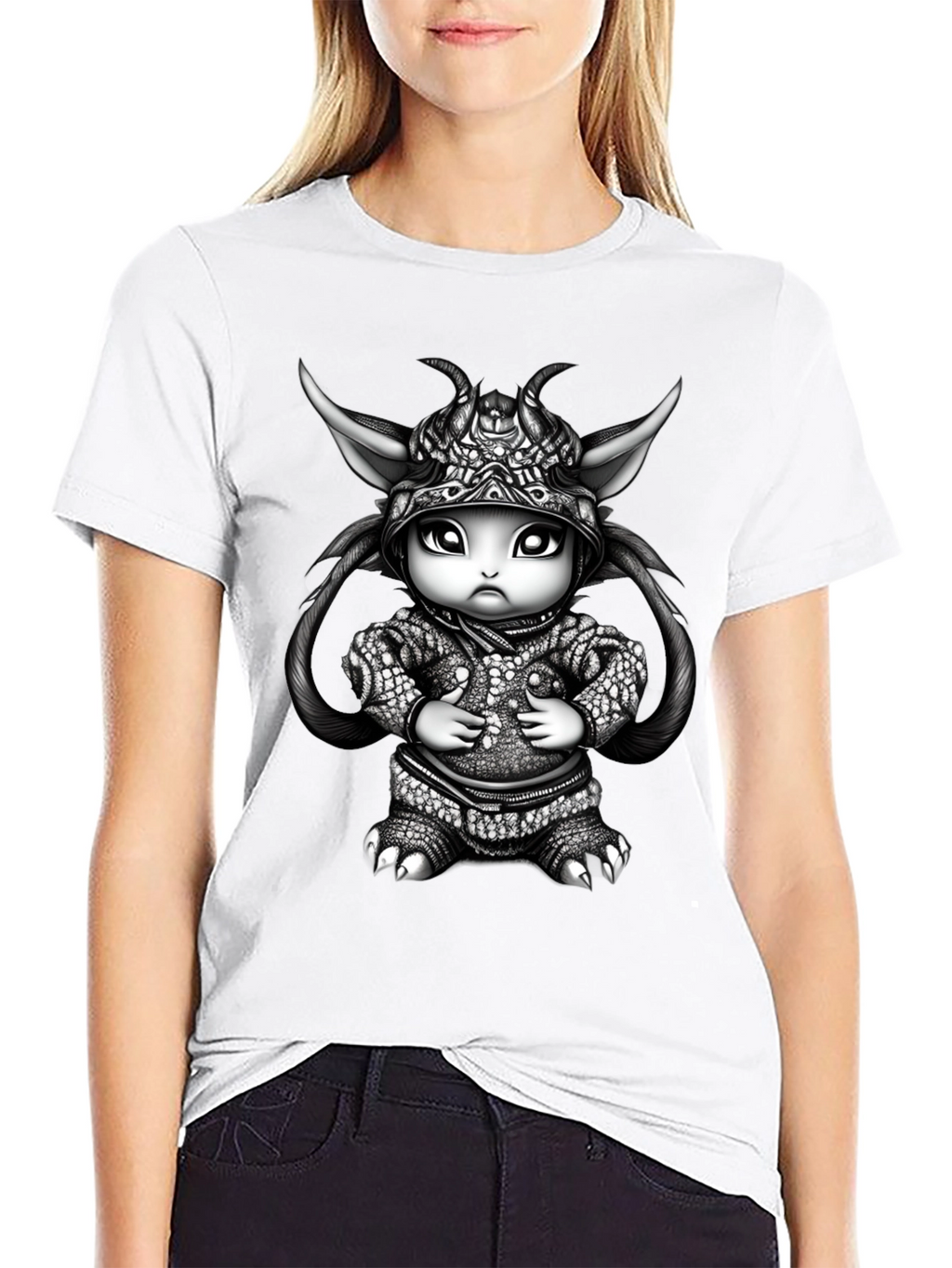 Fantasy Creature Graphic Tee - Black