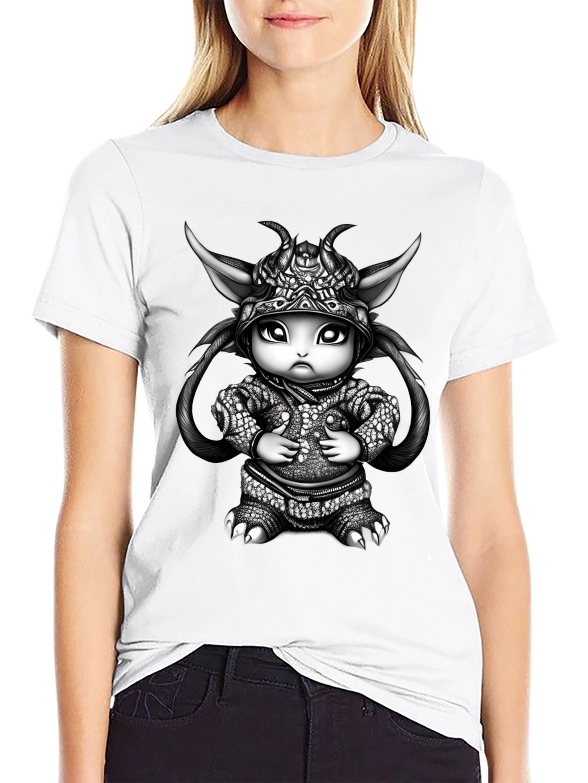 Fantasy Creature Graphic Tee - Black
