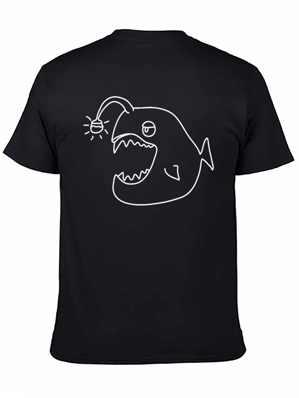 Anglerfish Graphic Tee - Black Cotton T-Shirt