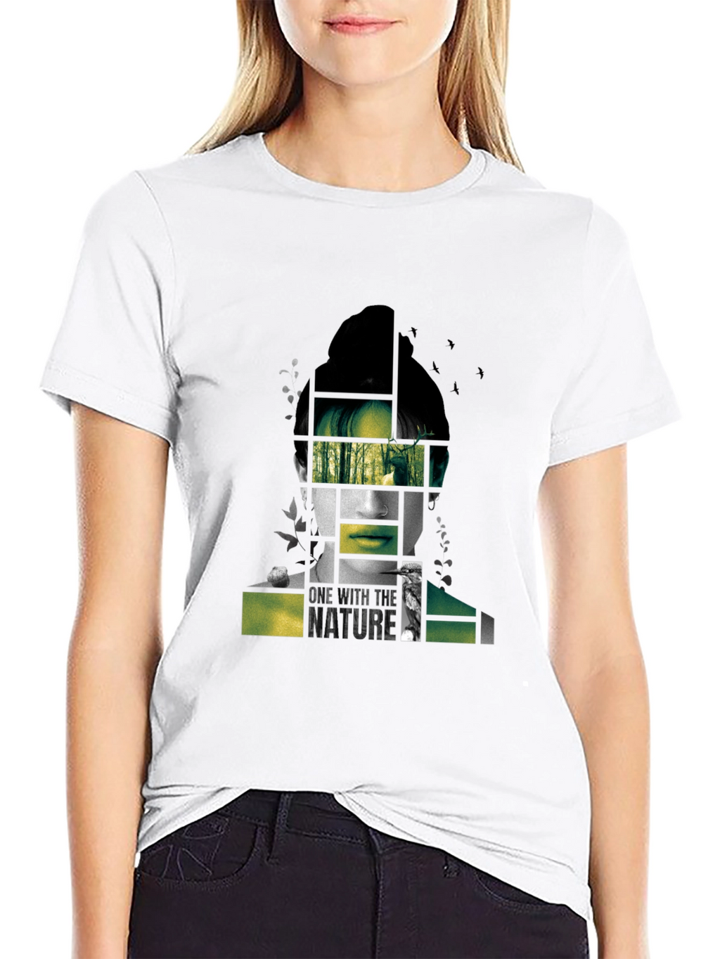 Nature Portrait Graphic Tee - Modern Black T-Shirt