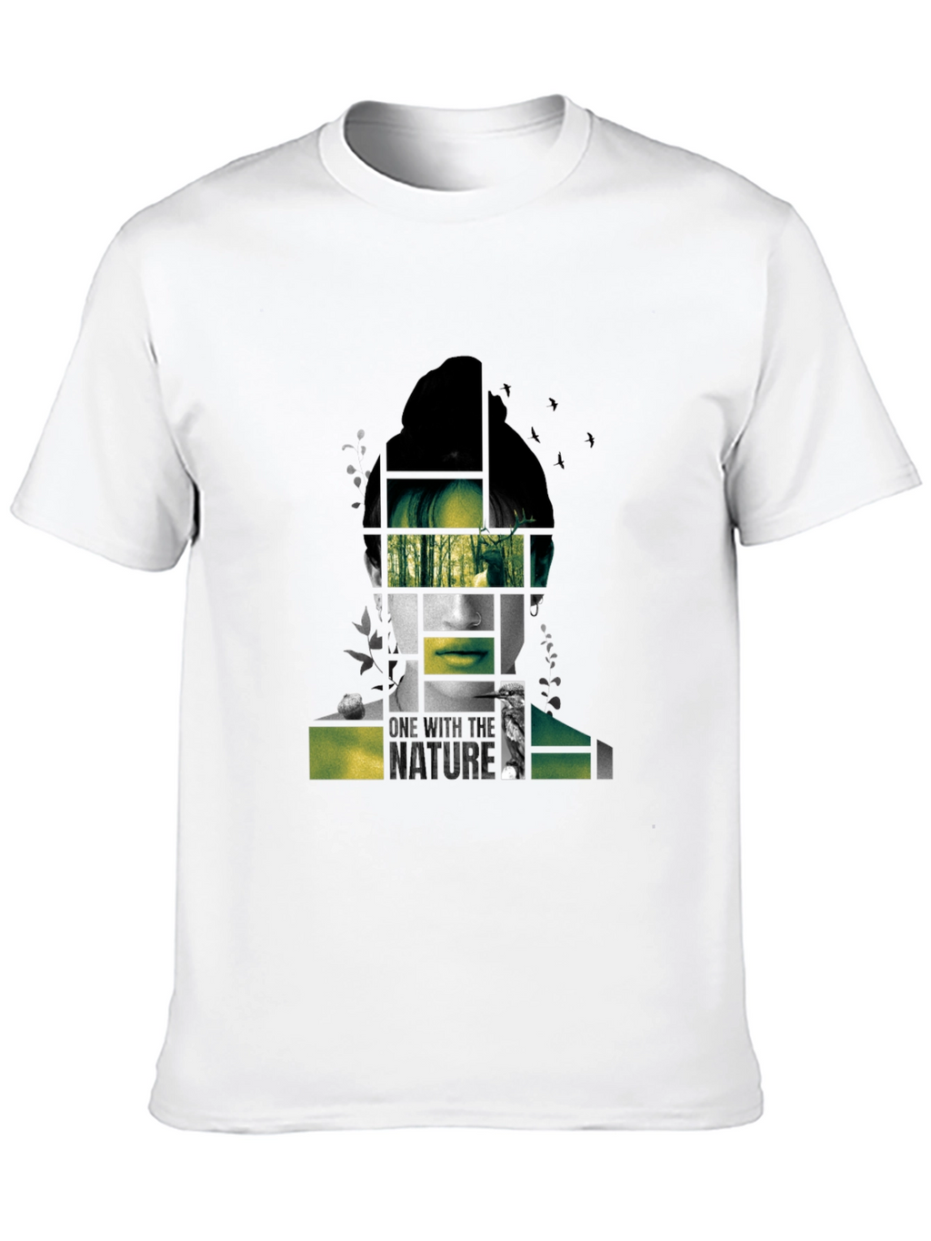 Nature Portrait Graphic Tee - Modern Black T-Shirt