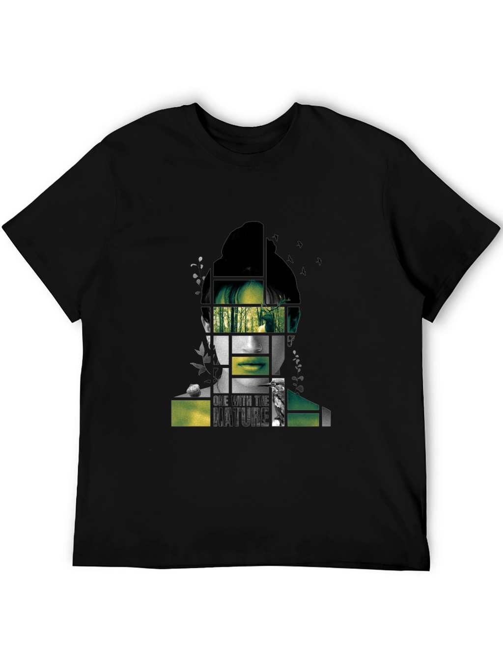 Nature Portrait Graphic Tee - Modern Black T-Shirt