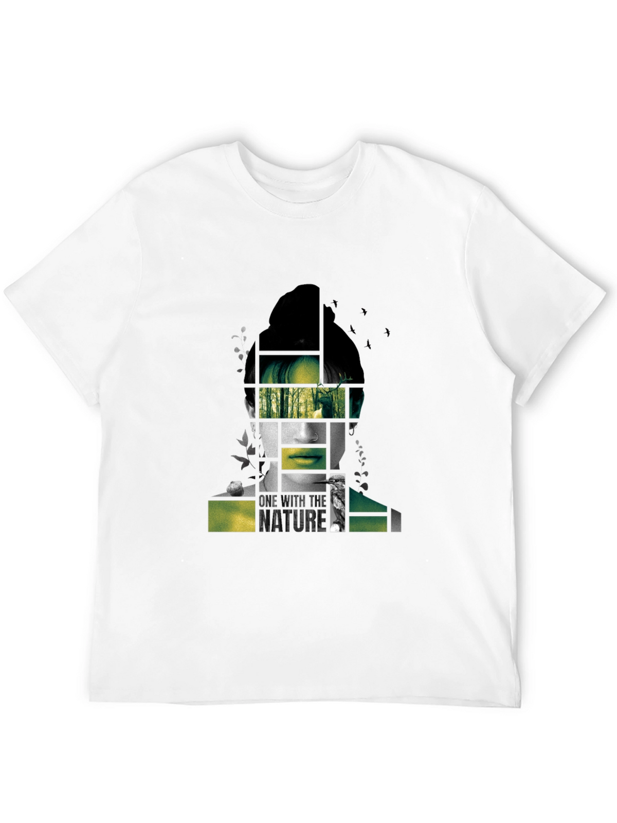 Nature Portrait Graphic Tee - Modern Black T-Shirt