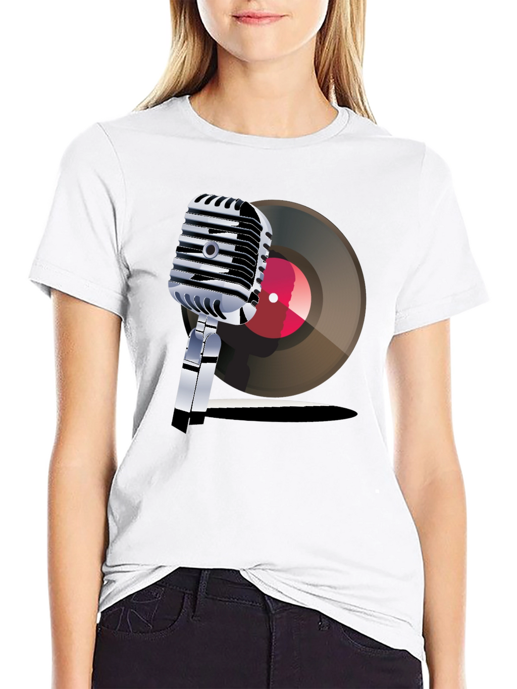 Retro Microphone & Record Graphic Tee