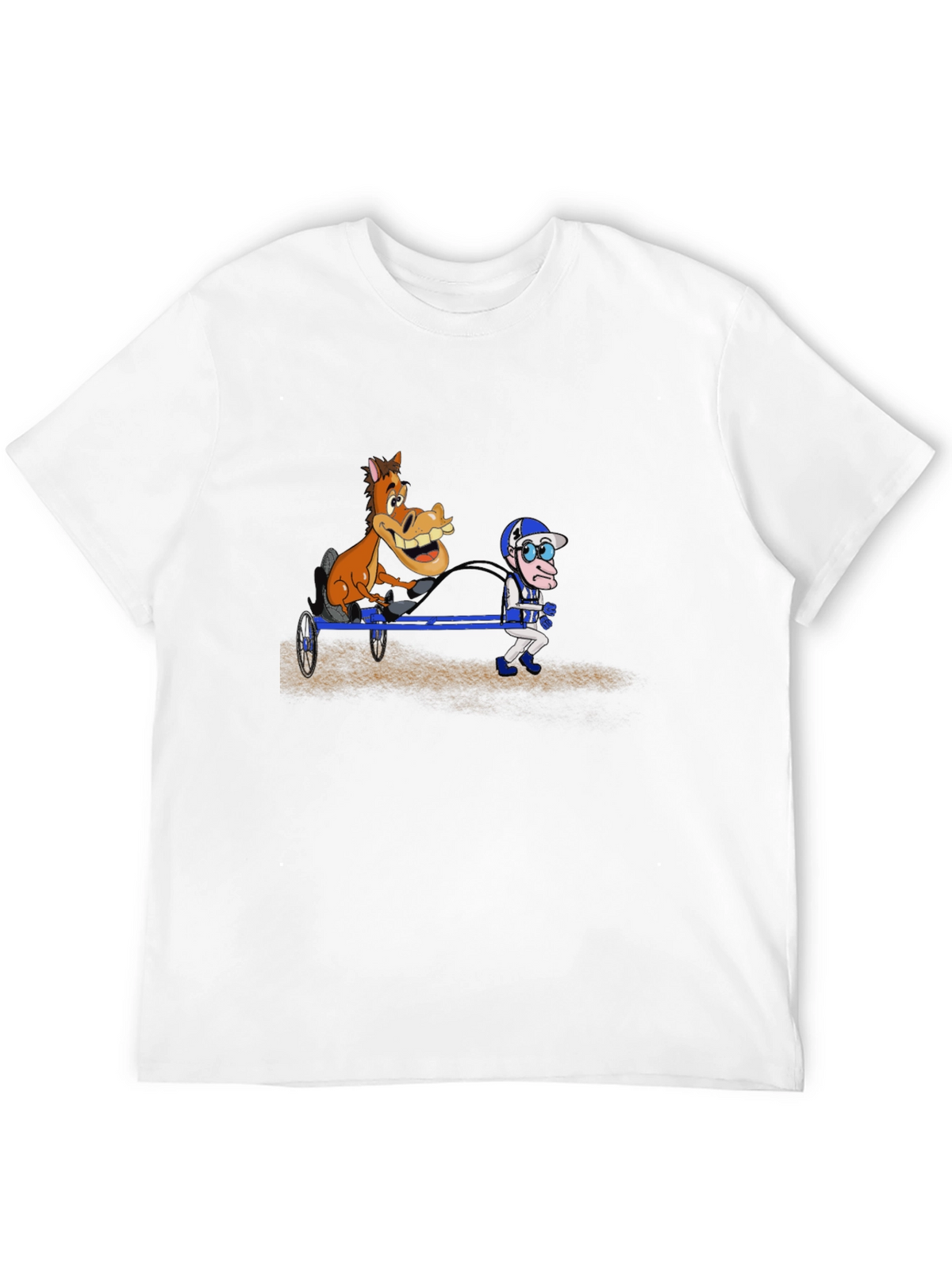 Cartoon Horse & Jockey Black T-Shirt