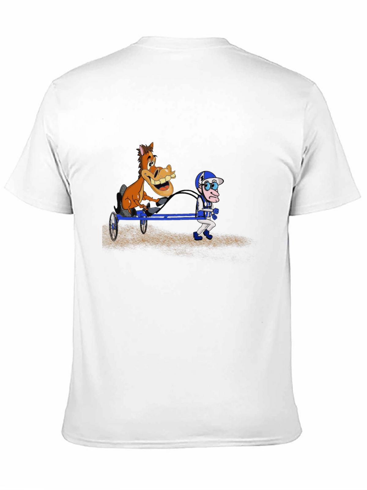 Cartoon Horse & Jockey Black T-Shirt