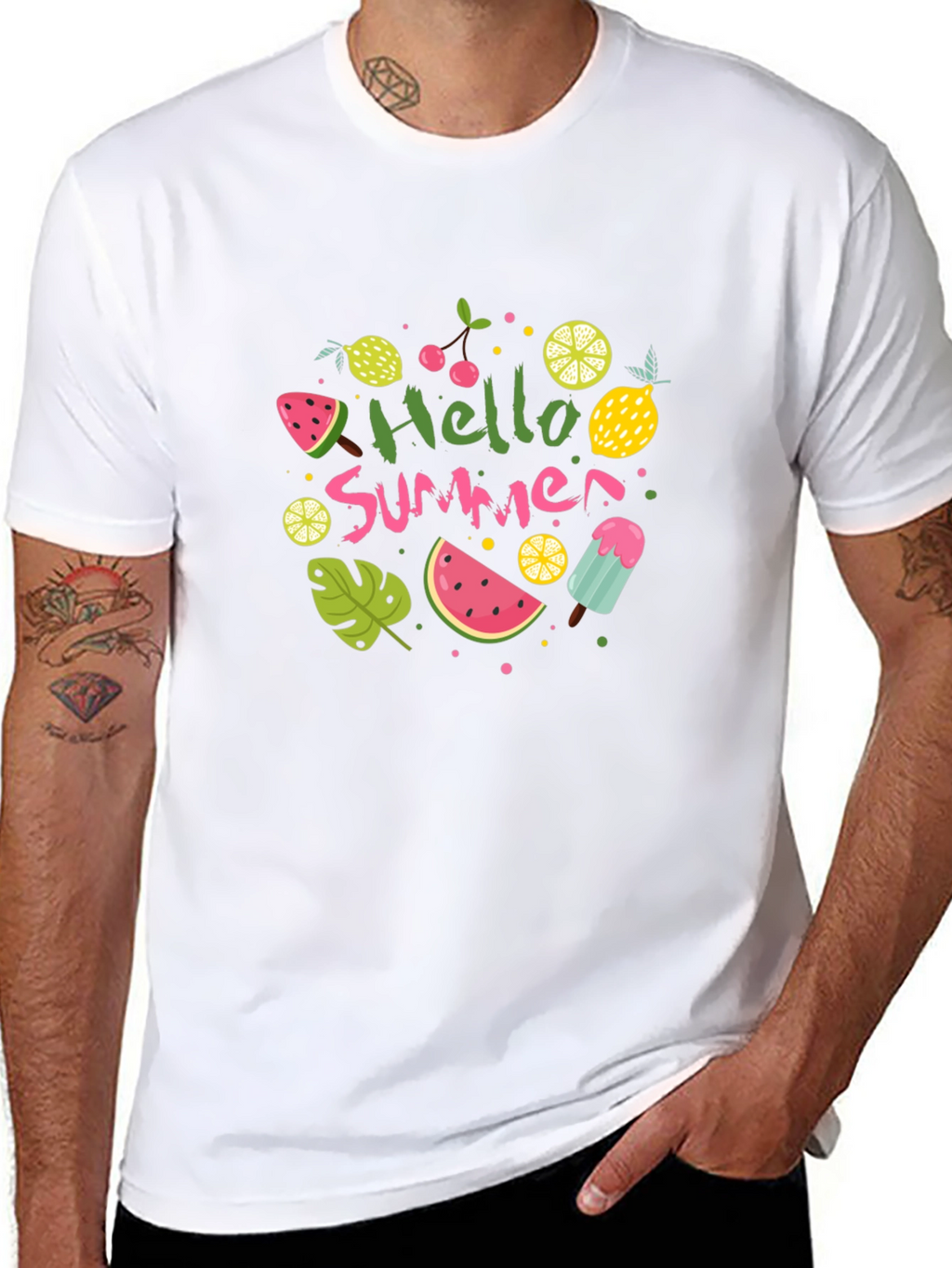 Hello Summer Graphic Tee - Black