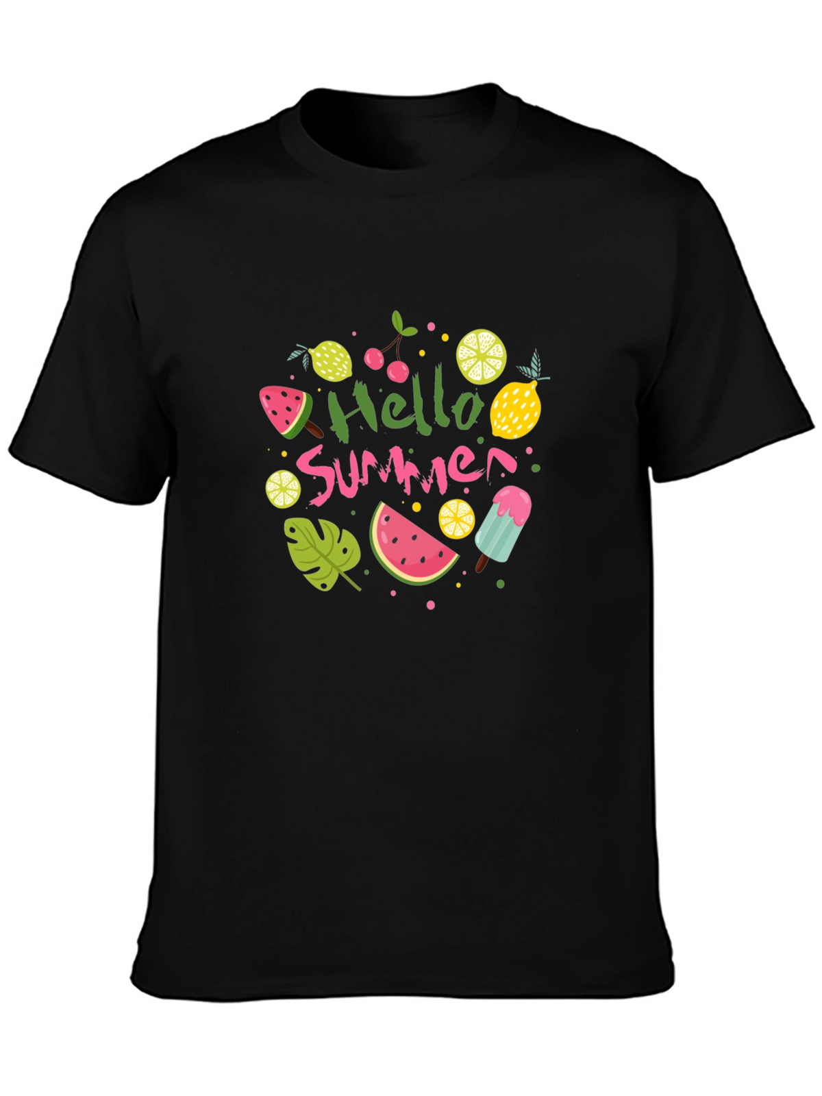 Hello Summer Graphic Tee - Black