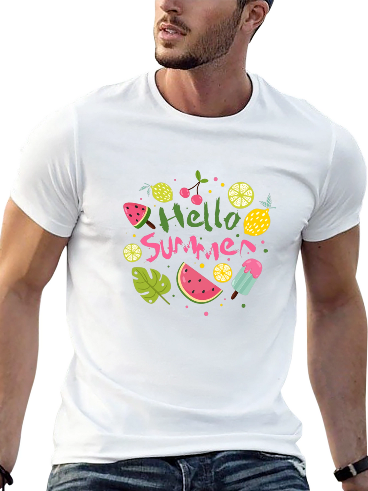 Hello Summer Graphic Tee - Black