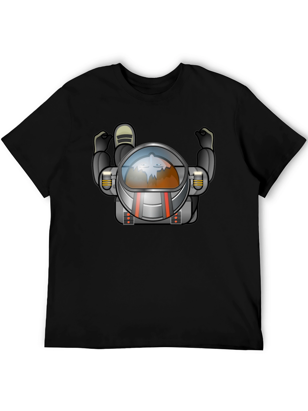 Astronaut Graphic Tee - Black Crew Neck