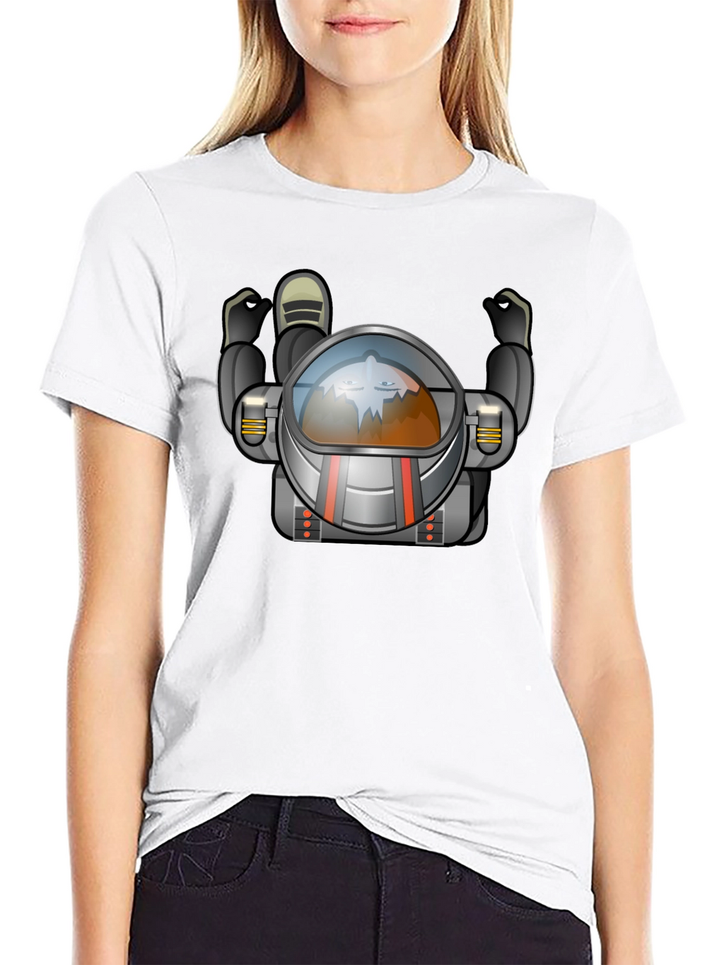 Astronaut Graphic Tee - Black Crew Neck