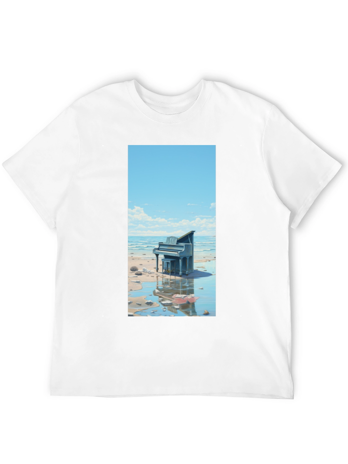 Beach Piano Graphic Tee - Unique Design