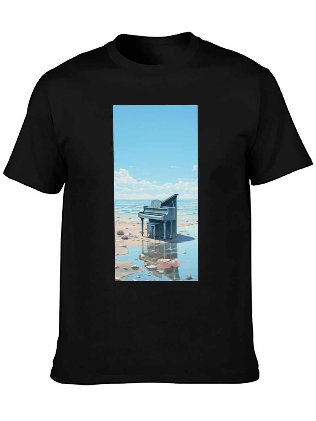 Beach Piano Graphic Tee - Unique Design