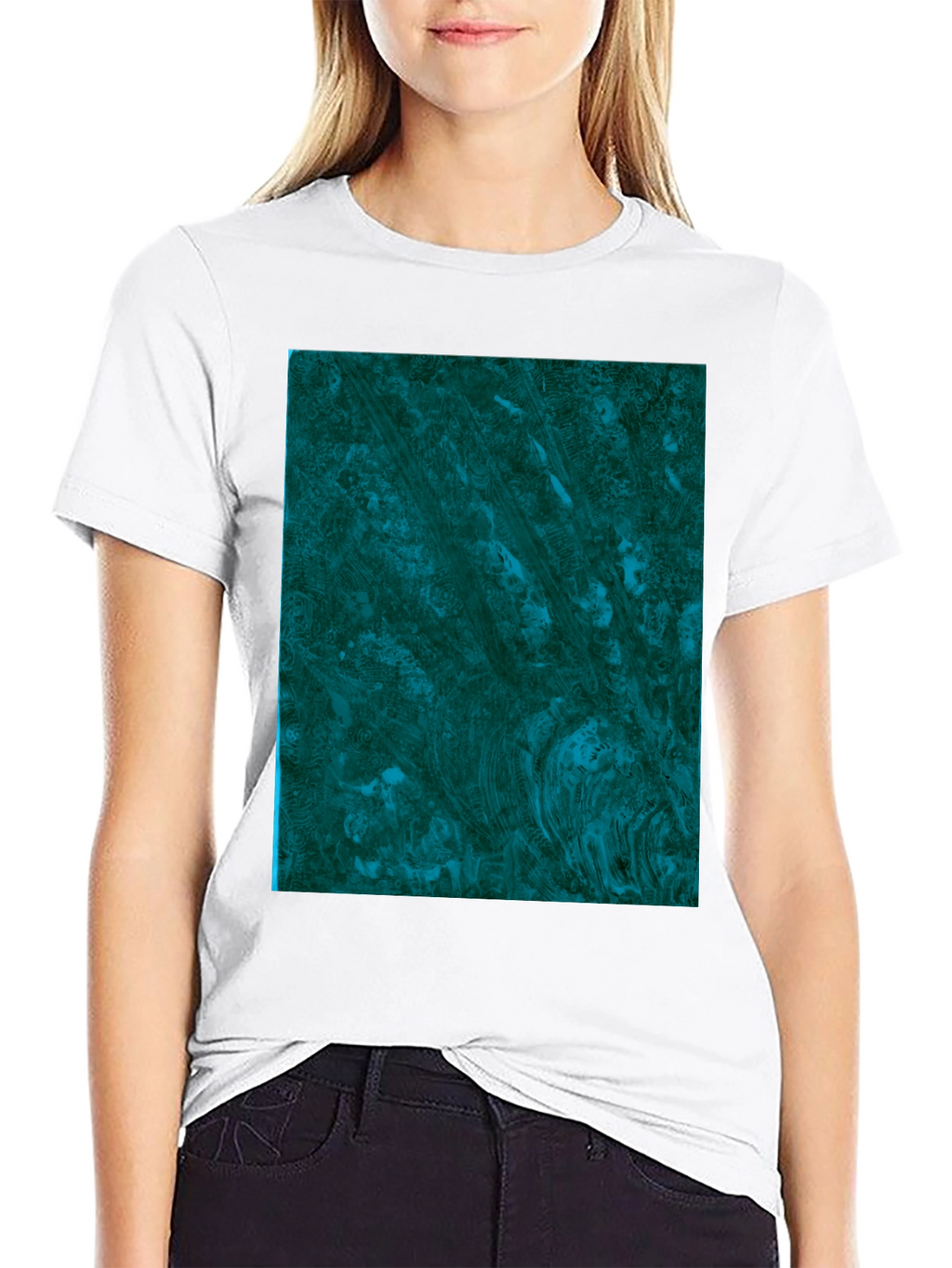 Abstract Emerald Swirl Graphic Tee