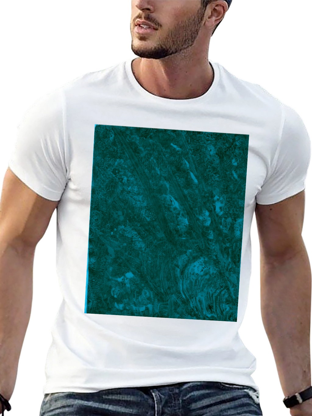 Abstract Emerald Swirl Graphic Tee
