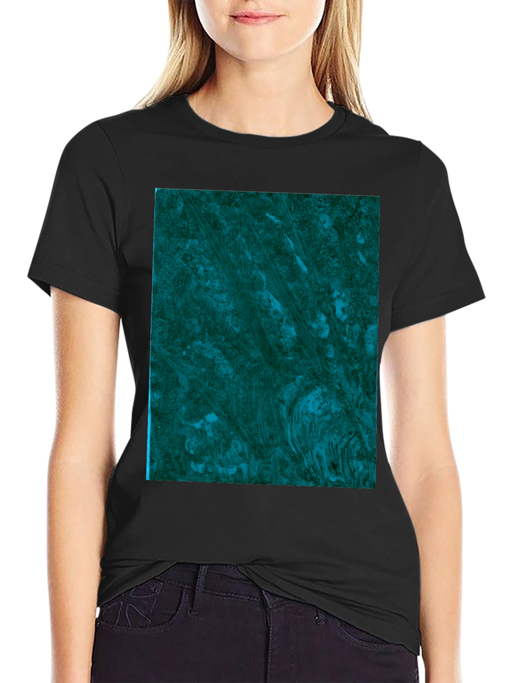 Abstract Emerald Swirl Graphic Tee