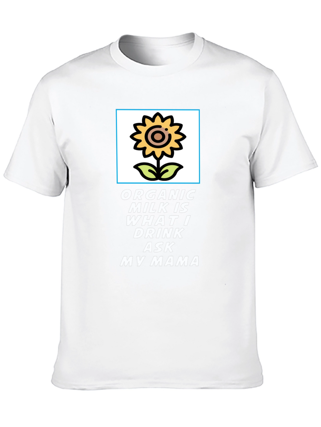 Organic Milk T-Shirt: Sunflower Design