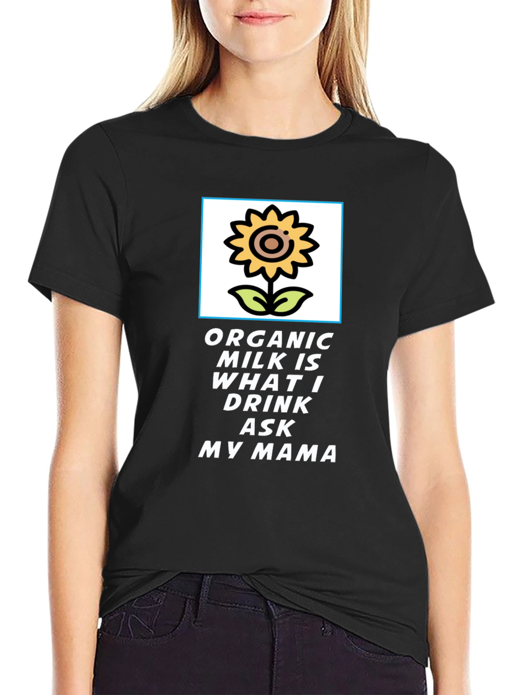 Organic Milk T-Shirt: Sunflower Design