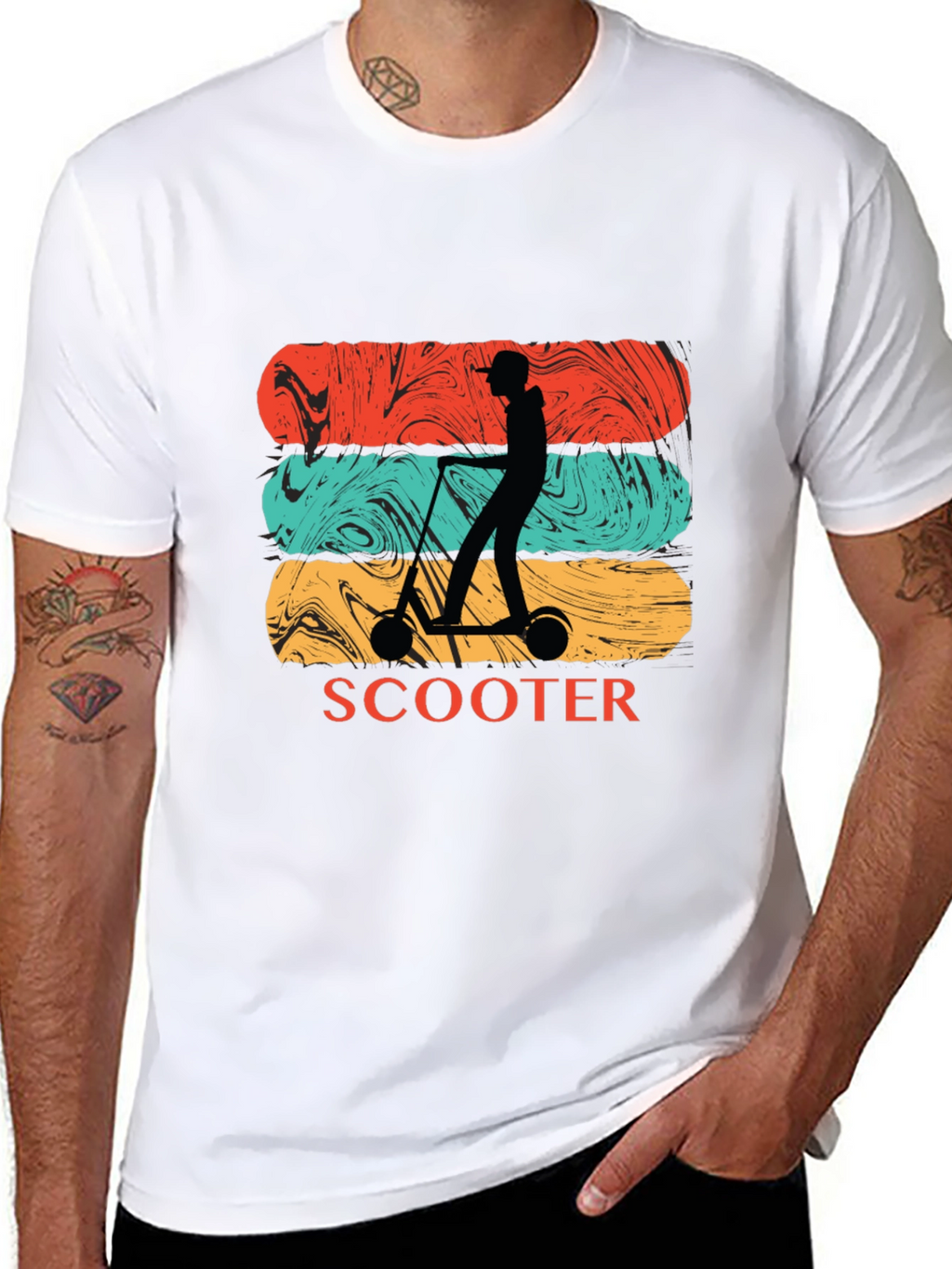 Retro Scooter Silhouette Graphic Tee
