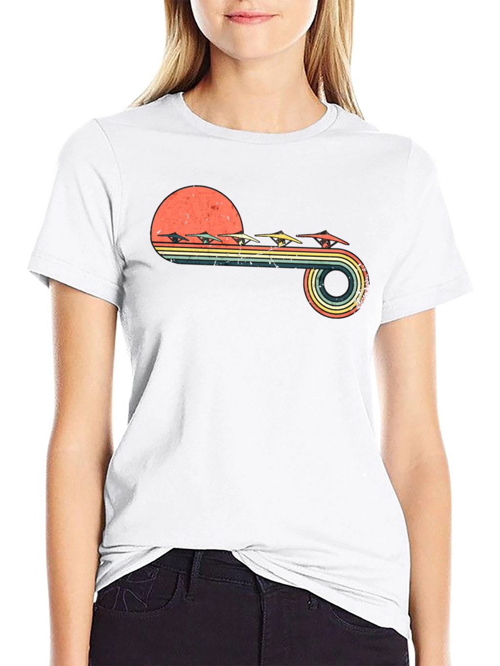 Retro Hang Gliding Sunset T-Shirt